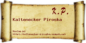 Kaltenecker Piroska névjegykártya